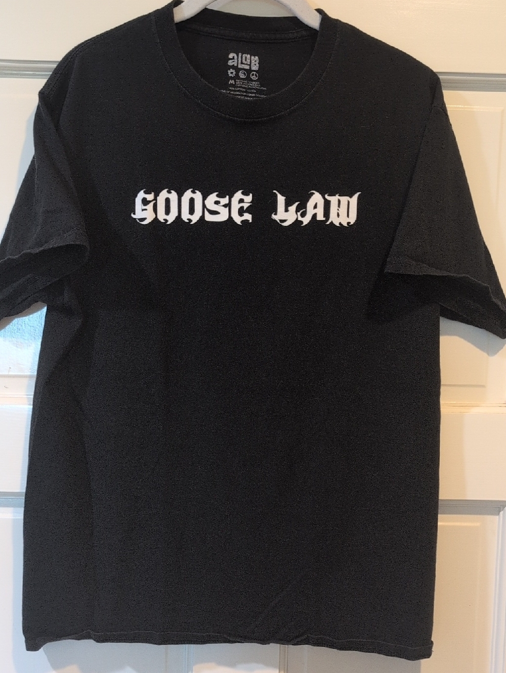 Goose Law Black Short Sleeve Graphic Tee Front And Back Print See Description